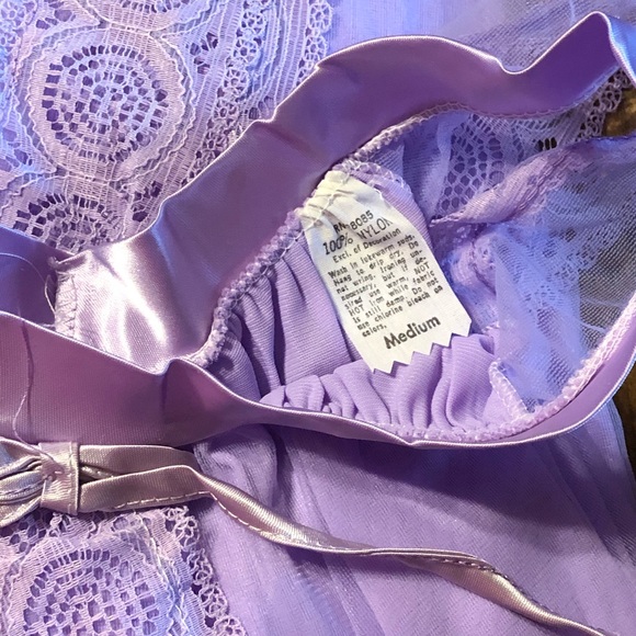 Lavender Nylon/Chiffon Nightgown - Picture 9 of 9